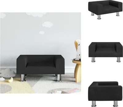 Produktbild von vidaXL Kindersofa Schwarz 50x40x26,5 cm Samt -  Baby- & Kleinkindmöbel