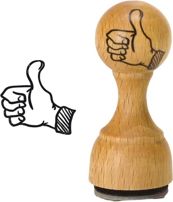 Image de Tampon en bois pour enseignant, avec empreinte de pouce