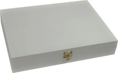 Produktbild von Holzbox 32x23,5x6,2 cm – Schmuckkästchen A4 – Weiß – Aufbewahrungskiste