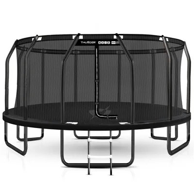 Produktbild von Thunder Gartentrampolin Elite 488 cm 16 ft Innennetz 150 kg Schwarz