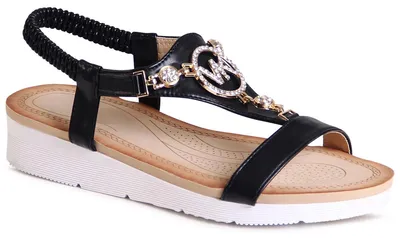 Produktbild von topschuhe24 3003 Damen Riemchen Sandalen Glitzer Sandaletten , Farbe:Schwarz, Größe:39 EU