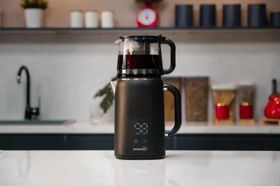 Teekocher mit digitaler Steuerung, 1,5 l + 1,1 l, 1800 W, schwarz