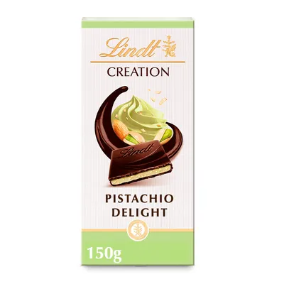 Obrázek produktu pro Lindt CREATION Hořká čokoláda plněná nadýchanou pistáciovou náplní, 150g