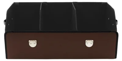 Produktbild von Auto Kofferraum-Organizer - Kofferraum Aufbewahrungsbox - Mit Deckel - Multifunktional - Polyester - Kaffeebraun