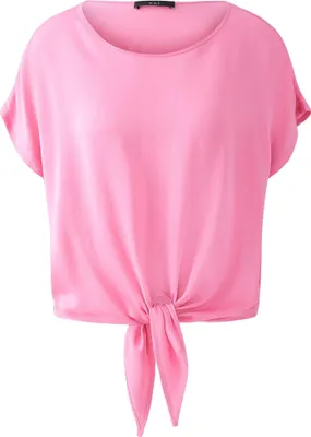 Produktbild von Oui ECOVERO Bluse in Wildorchidee, Größe 36, verkürzte Länge, hinten länger geschnitten