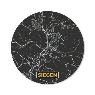 Produktbild von MuchoWow® Mauspad Mousepad Siegen - Stadtplan - Karte - Gold - Deutschland 20x20 cm - Mousepads - Maus Mat - Pad - Mausunterlage - Schreibtischmatte