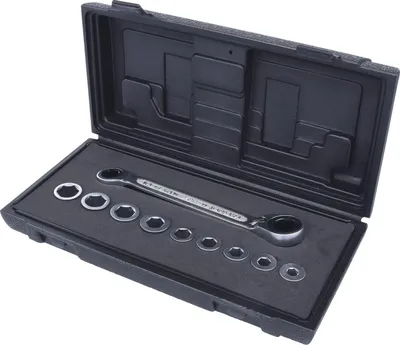 Produktbild von KS TOOLS Ratschen-Ringgabelschlüsselsatz 503.4645 Chrom-Vanadium-Stahl 500g