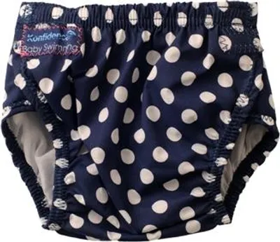 Produktbild von Konfidence Aqua Nappy Schwimmwindel Badewindel Babybadehose 3-30 Monate Blue Polka Dot