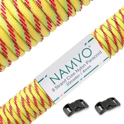 Produktbild von Elzusha – Paracord 550, robust – Paracord-Seil – Paracord-Set – Paracord-Bündel – Paracord-Verschluss – 100 Fuß / 4 mm Durchmesser – Fallschirmseil