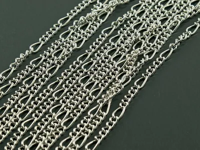 Produktbild von Vintageparts 10 m Figarokette silberfarben oval