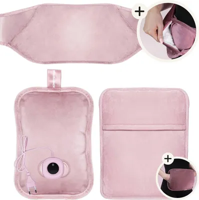 Immagine prodotto di STAUS&BACH Bellune - Bottiglia elettrica per acqua calda - Bottiglia elettrica per acqua calda - Bottiglia per acqua calda con coperchio - Non è necessario riempire con acqua calda - Rosa