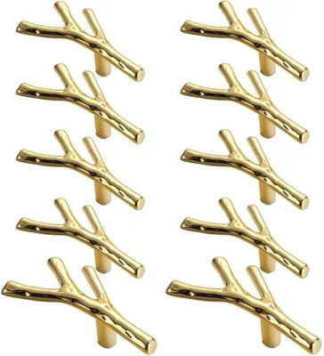 Produktbild von 10 Stück Möbelgriffe, Metall Schrankgriffe Kreativ Geäst Design Türgriffe Vintage Griffe Küche