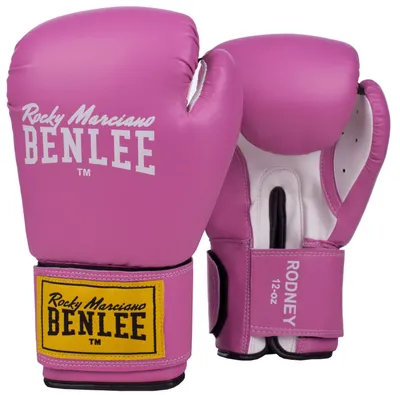 Image de Gants de boxe en similicuir RODNEY Pink/White 10 oz BENLEE