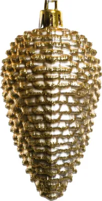 Produktbild von Trendline Weihnachtskugeln Zapfen bruchfest, langlebig 8 cm gold 6 Stück