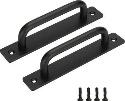 Obrázek produktu pro Sada 2 černých hliníkových úchytek pro posuvné dveře, 128 mm, moderní a odolný design pro nábytek a skříně