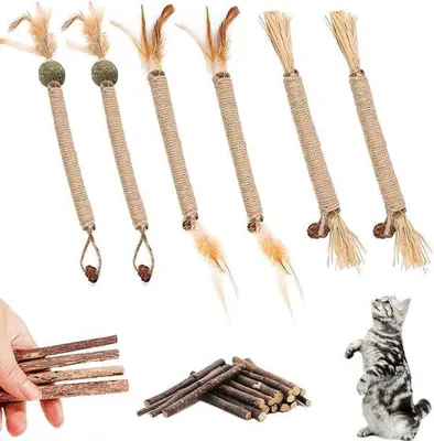 Produktbild von Famanu Spielset für Katzen mit Katzenstöcken und Katzenminze - 21 Teile