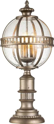 Produktbild von Sockelleuchte Aluminium Glas E14 IP44 69,6 cm in Bronze brüniert 3-flammig rund Vintage Design Außenleuchte