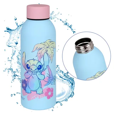 Produktbild von DISNEY Stitch Stahlblaue Thermoflasche, Flasche 500ml