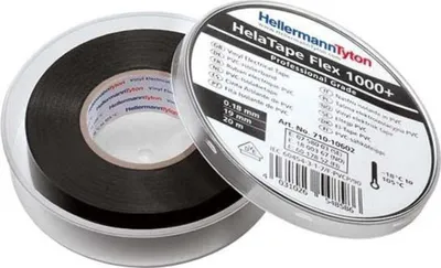 Image de HellermannTyton Ruban isolant PVC Premium FLEX1000+50x33 BK 710-10611