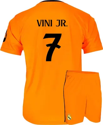 Produktbild von Real Madrid Fußball Trikot Set Vini JR. Auswärts - Kind - 140