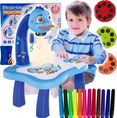 Image de Malplay projecteur de dessin table pour enfants créatif tableau de peinture apprendre à peindre bleu