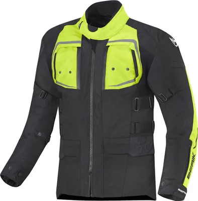 Obrázek produktu pro Berik Safari Pro Voděodolná textilní motocyklová bunda, černá/žlutá, 50