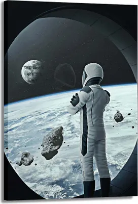Produktbild von Leinwandbild Wandbild Spaceman im Raumschiff: 105x140x4cm