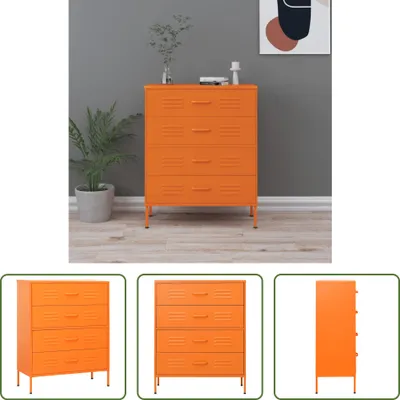 Produktbild von The Living Store Kommode Orange 80x35x101,5 cm Stahl