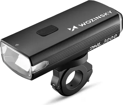 Image de Lampe avant pour vélo Wozinsky + câble Usb-C (3000 Lm) - Noir