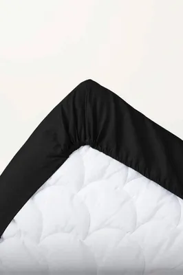 Image de Drap-housse 100% Coton - Noir - 90x200 cm