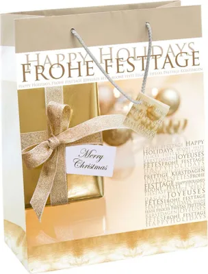 Produktbild von Sigel Geschenktasche Large Golden Shimmer 260x330x120mm