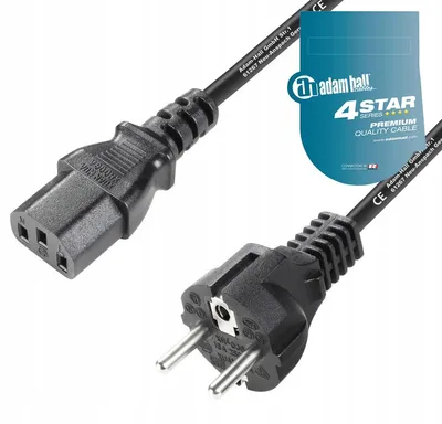Produktbild von Adam Hall Stromkabel 3x1.5mm² IEC C13 auf Schuko 0.5m
