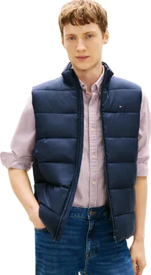 Produktbild von Tommy Hilfiger Herren Weste Down mit Stehkragen, Blau (Desert Sky), M