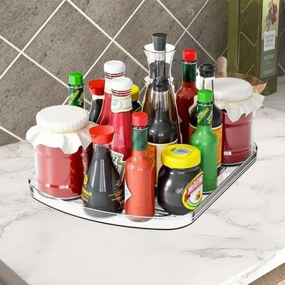 Productafbeelding van Famanu 360° draaibare koelkastorganizer met draaiplateau - transparant