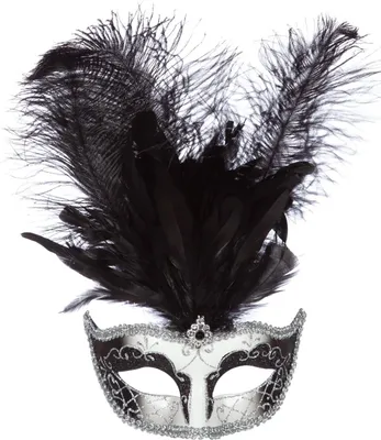 Produktbild von Venezianische Federmaske silber