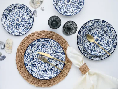 Produktbild von CreaTable, 16478, Fresco Blue, Tellerset 12-tlg, Steingut