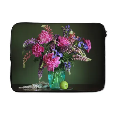 Produktbild von MuchoWow® Laptop Hülle 13 Zoll Farben - Blumen - Stilleben Laptoptasche - Laptophülle - Sleeve - Rundumschutz