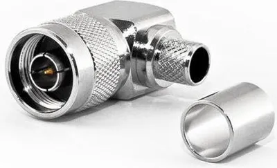 Produktbild von N-Stecker gewinkelt 90° für HDF400 Kabel, Crimp-Ausführung