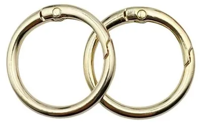 20 runde Karabinerhaken, Gold, 33 mm, Zinklegierung