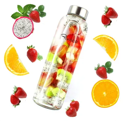 Imagen del producto de Botella de vidrio de 550 ml, libre de BPA, con funda de neopreno, ideal para deportes y para llevar ContiGo!