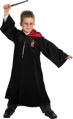 Produktbild von Rubies Harry Potter Gryffindor Deluxe-Umhang für Kinder, Kapuzenumhang mit Wappen