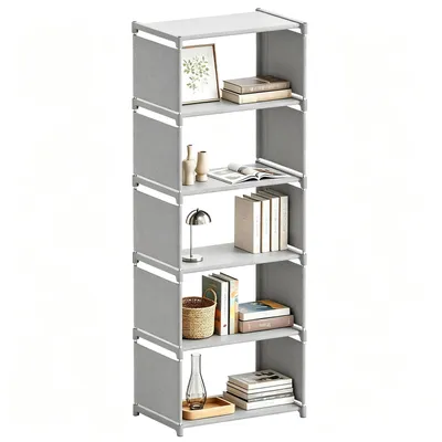 Produktbild von Verdego Bücherregal, 5 Ebenen, Multifunktionales Regal, Modernes Design, Aufbewahrungsschrank für Wohnzimmer, Schlafzimmer, Arbeitszimmer, Weiß