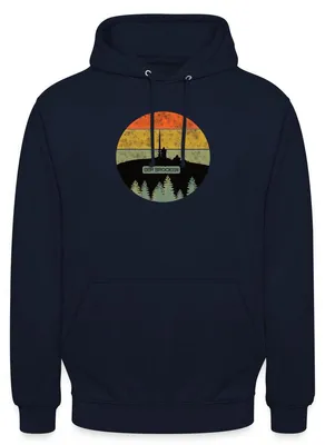 Produktbild von Spreadshirt Der Brocken Harz Vintage Uni Hoodie, 4XL, Navy