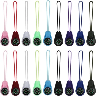 Imagen del producto de Conjunto de mini brújulas, 18 unidades, diámetro de 26 mm, en varios colores, para mochila
