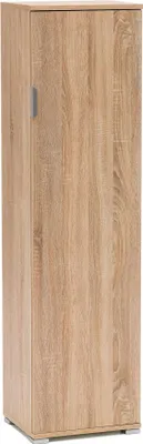 Immagine prodotto di Milani Home - armadietto 1 anta 4 ripiani 40 x 33 x 151 cm, marrone chiaro, truciolare bilaminato, fatto in Italia