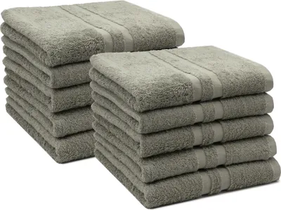 Produktbild von 10er Set Handtücher, 50x100 cm, 100% Baumwolle, taupe
