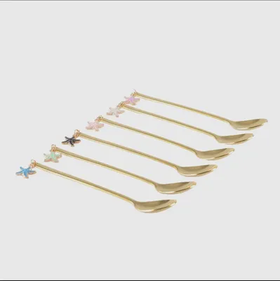 Produktbild von Seesternchen Löffel Gold - 6 Er Set