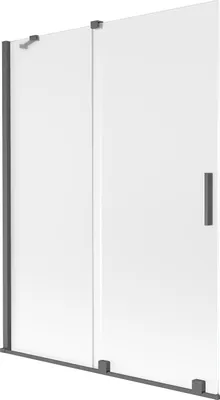 Immagine prodotto di Mexen Velar parete da doccia 2 ante scorrevoli 130 x 150 cm, smerigliato, grigio canna di fucile spazzolato - 896-130-000-31-66