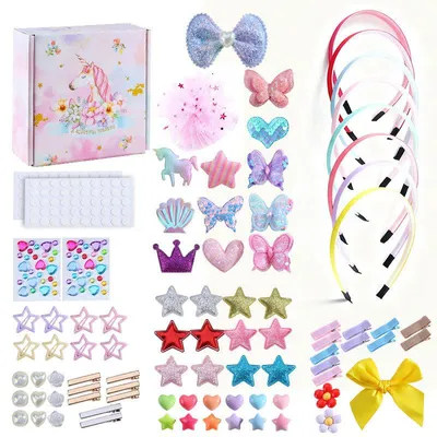 Produktbild von Minicee DIY Haarreifen Bastelset 89-teilig – Haaraccessoires für Kinder