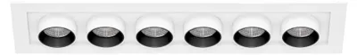 Image de Mini Spot Encastré Rectangulaire À 6 Led Oxo, 36 W, 42°, Interrupteur Cct, Blanc Mat, Réglable - Beneito & Faure